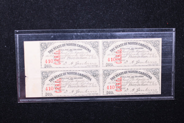 1862 $30, N.C., State Script., Obsolete Currency, Affordable Collectible Currency, Sale #353490