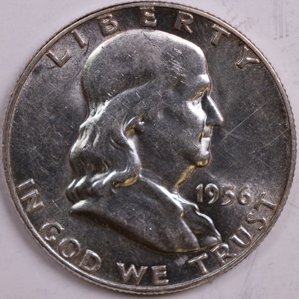 1956 Franklin Half Dollar, Mint State Uncirculated Coin, Store #HR0487