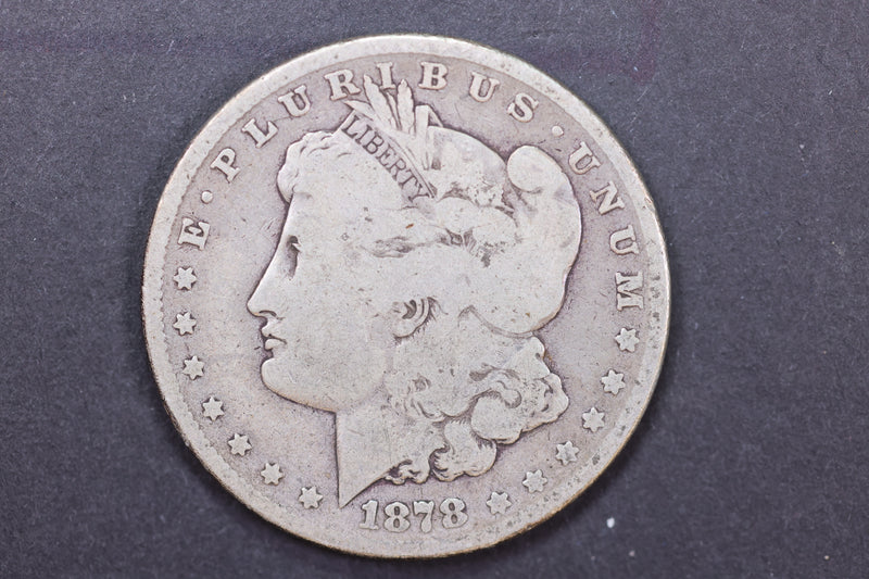 1878 Morgan Silver Dollar, 8 Tail Feather, Circulated Coin, Store