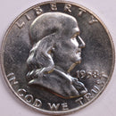 1958-D Franklin Half Dollar, Mint State Uncirculated Coin, Store