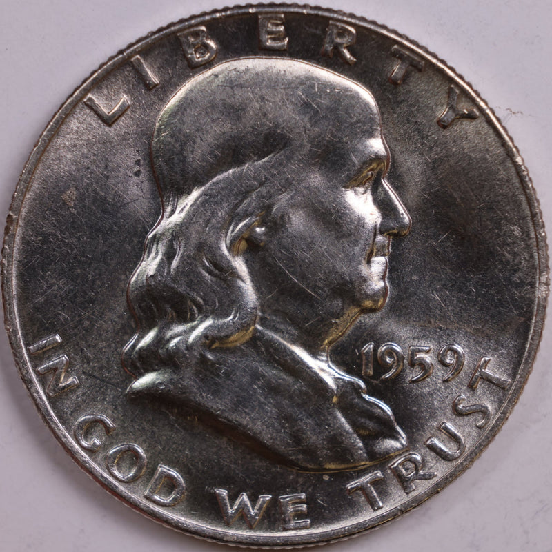 1959 Franklin Half Dollar, Mint State Uncirculated Coin, Store