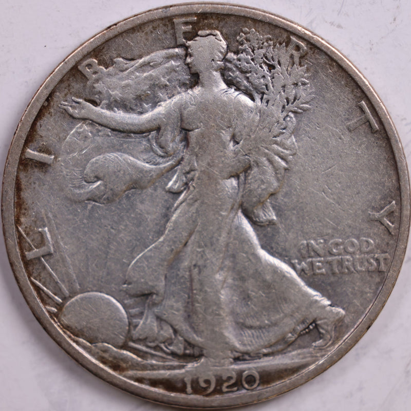 1920 Walking Liberty Half Dollar, Very Good Circulated Coin, Store