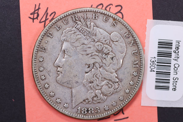 1883 Morgan Silver Dollar, Affordable Circulated Coin, Store Sale#13604