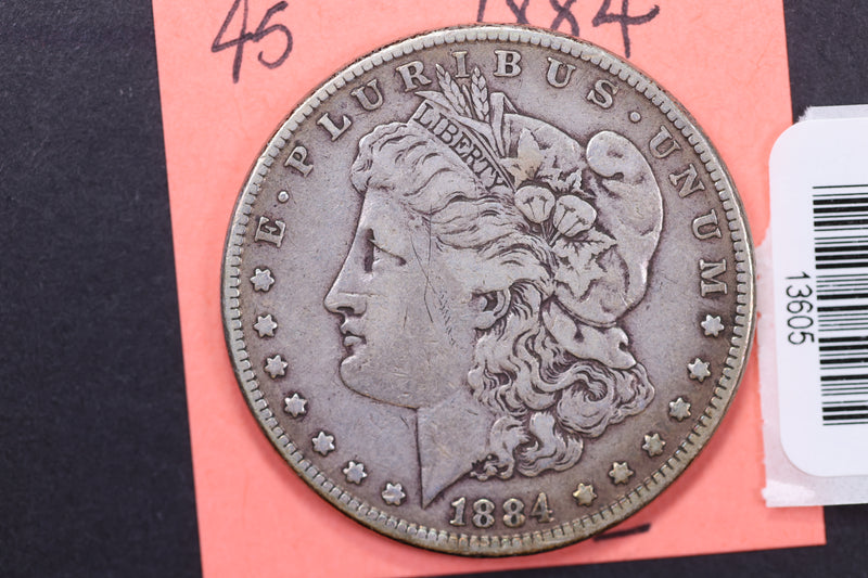 1884 Morgan Silver Dollar, Affordable Circulated Coin, Store Sale