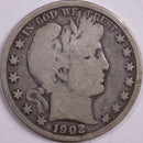 1902-S Barber Half Dollar, Good Circulated Coin, Store