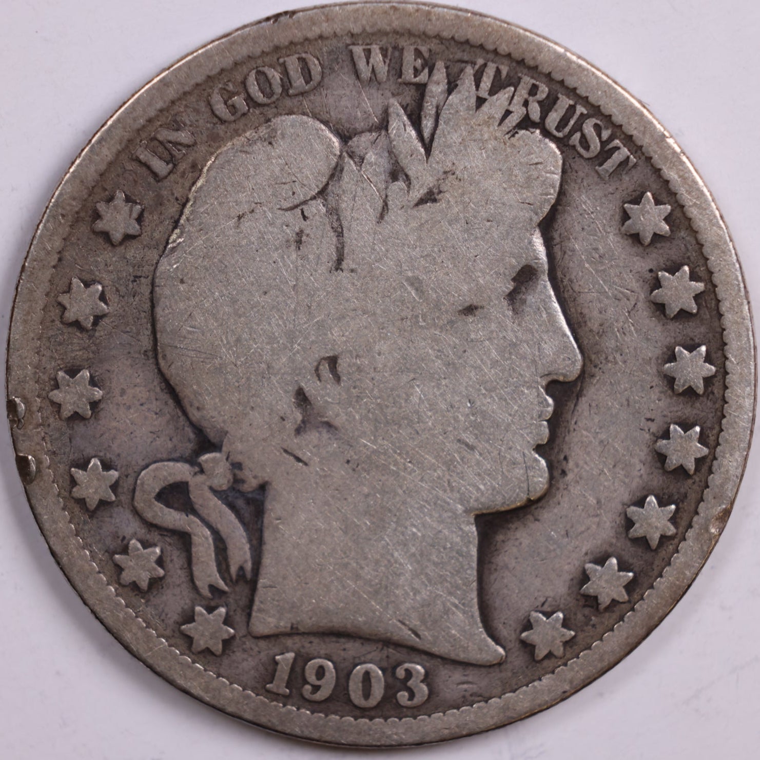 1903-S Barber Half Dollar, Good Circulated Coin, Store #HR0549