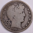 1903-S Barber Half Dollar, Good Circulated Coin, Store