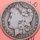 1886-O Morgan Silver Dollar, Fine Circulated Coin, Store
