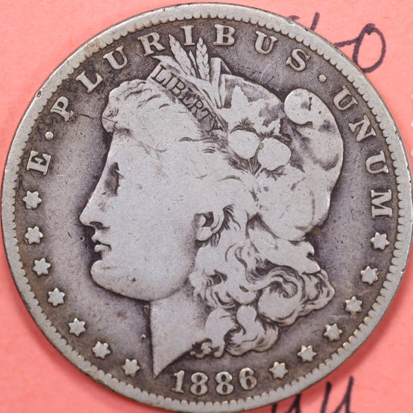 1886-O Morgan Silver Dollar, Fine Circulated Coin, Store #DR0043