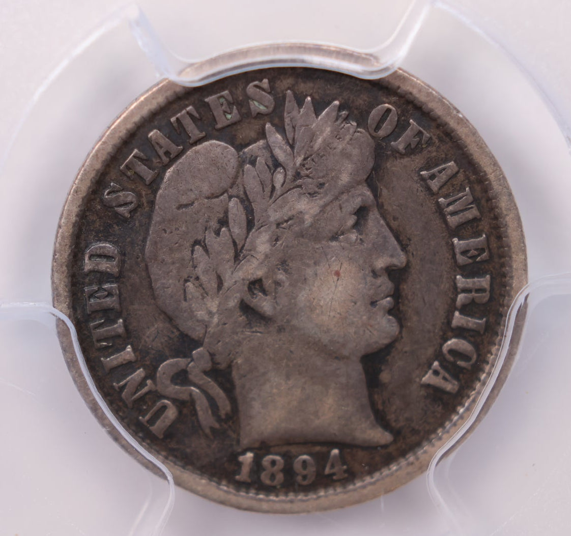 1894 Barber Silver Dime, PCGS Certified F-15. Store Sale #DE0826.