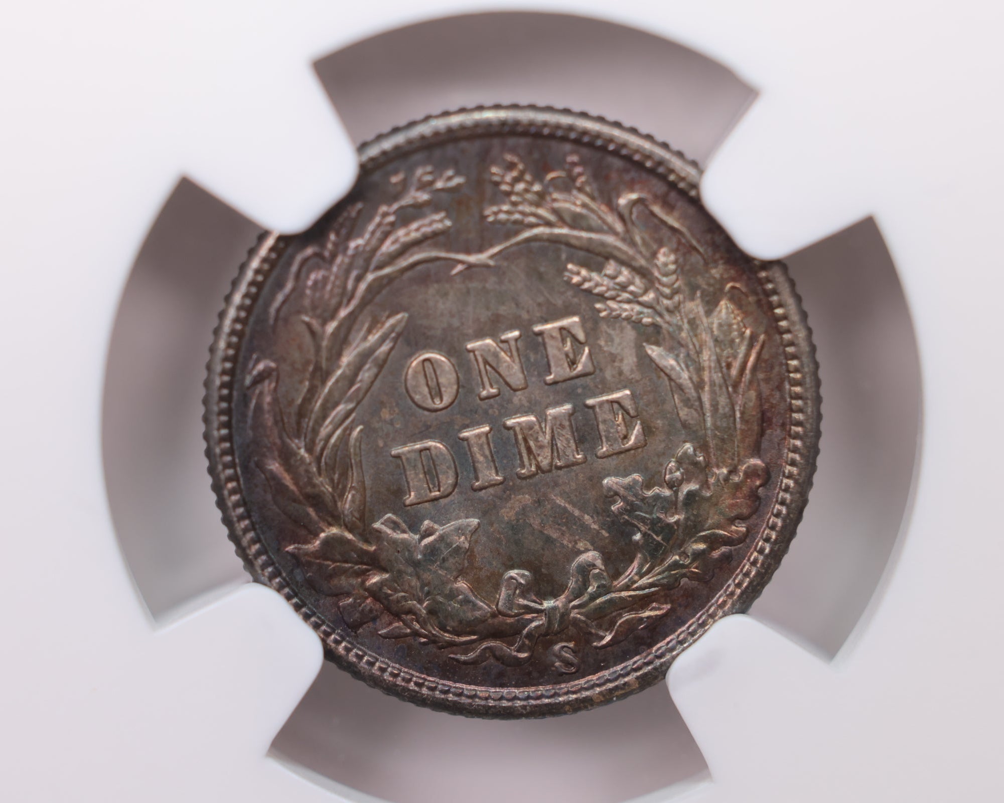 1909-S Barber Silver Dime, Gem Mint State, NGC MS-65. Store Sale #DE0828.