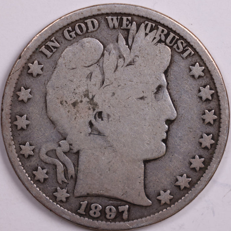 1897 Barber Half Dollar, Good Circulated Coin, Store