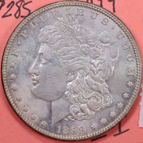 1899 Morgan Silver Dollar, Mint State Uncirculated Coin, Store #DR0098