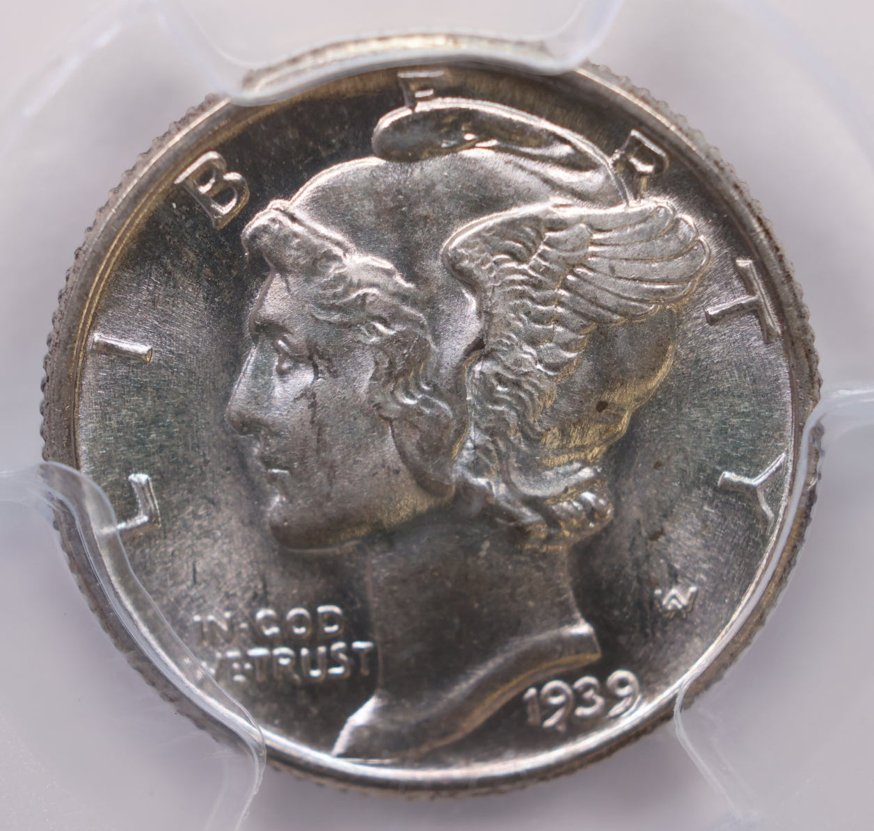1939 Mercury Silver Dime, Gem Mint State, PCGS MS64, Green CAC. Store #DE0830.