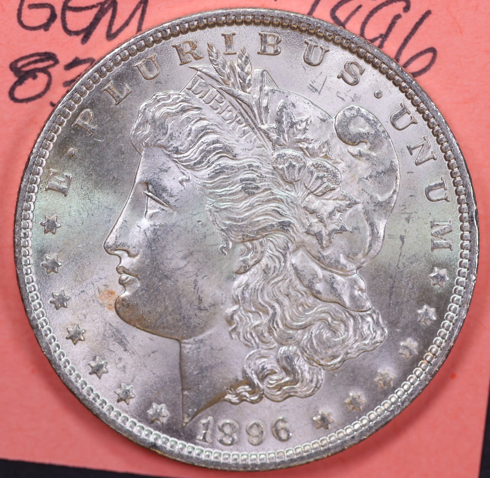 1896 Morgan Silver Dollar, Gem Brilliant Uncirculated Coin. Store #DR0513.