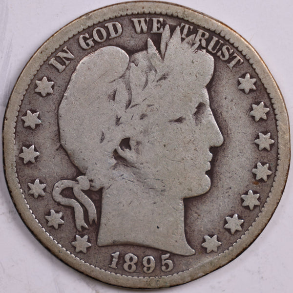 1895-S Barber Half Dollar, Good Circulated Coin, Store #HR0517