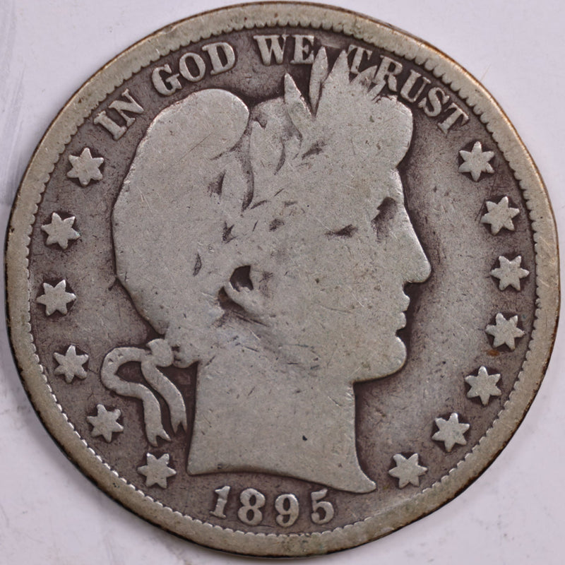 1895-S Barber Half Dollar, Good Circulated Coin, Store