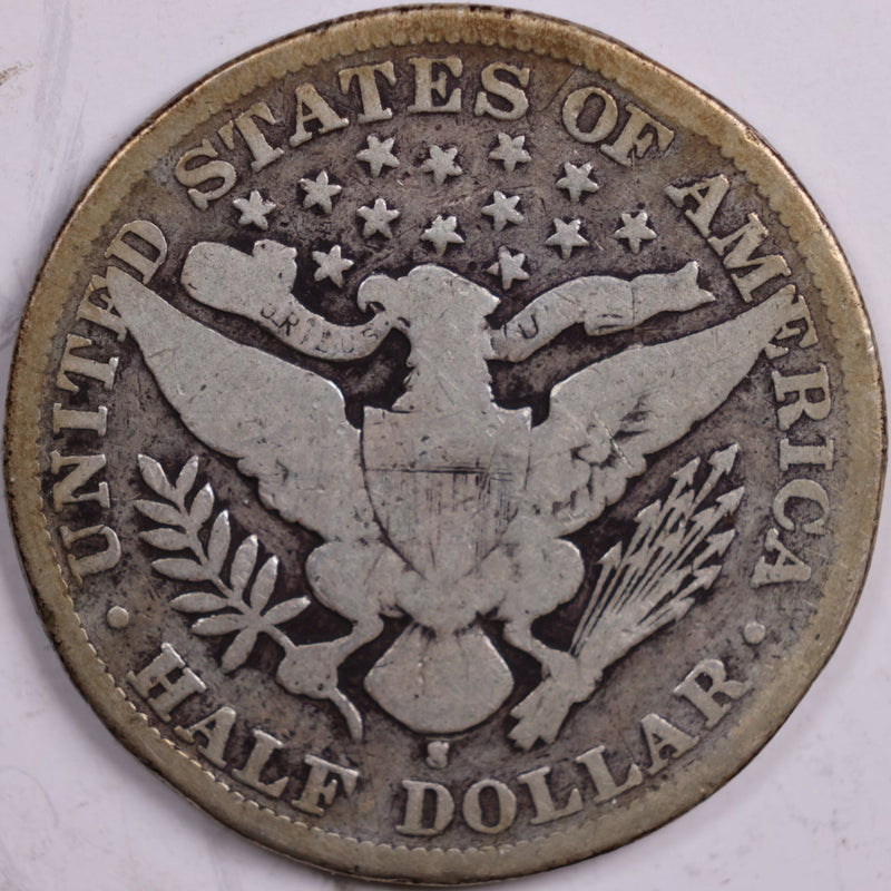 1895-S Barber Half Dollar, Good Circulated Coin, Store