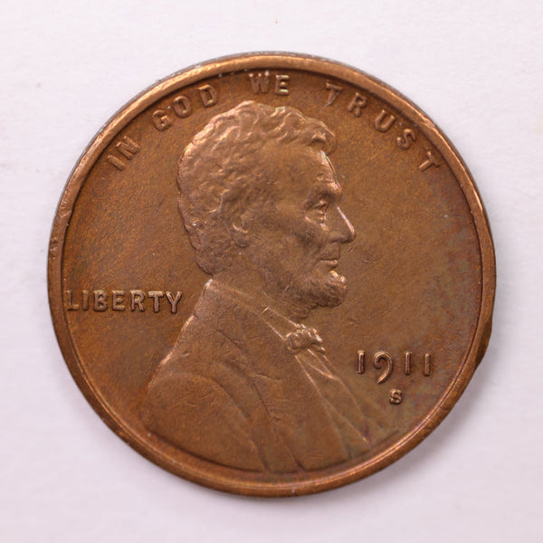 1911-S Lincoln Wheat Cents., About Uncirculated, Store #18665