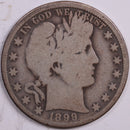1899-O Barber Half Dollar, About Good Circulated Coin, Store