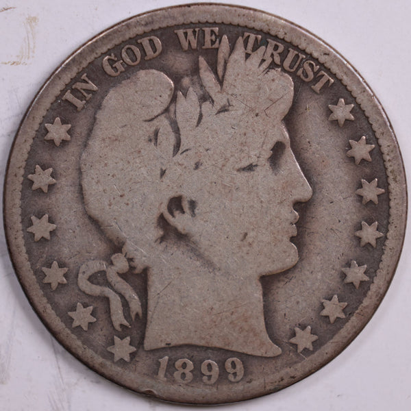 1899-O Barber Half Dollar, About Good Circulated Coin, Store #HR0523