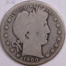1900-S Barber Half Dollar, Fair Circulated Coin, Store