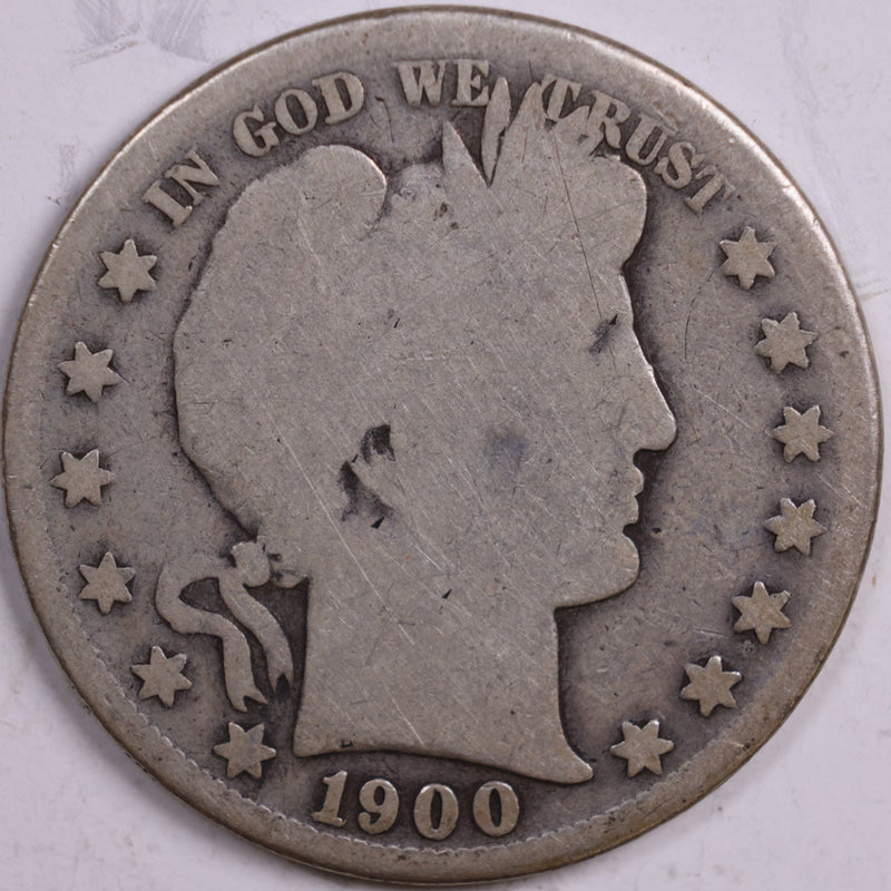 1900-S Barber Half Dollar, Fair Circulated Coin, Store
