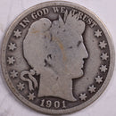 1901-O Barber Half Dollar, Good Circulated Coin, Store