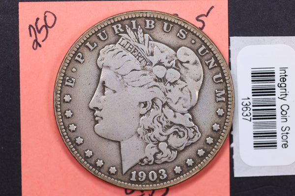 1903-S Morgan Silver Dollar, Very Fine Affordable HARD DATE, Circulated Coin, Store #13637