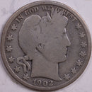 1902-S Barber Half Dollar, Good Circulated Coin, Store