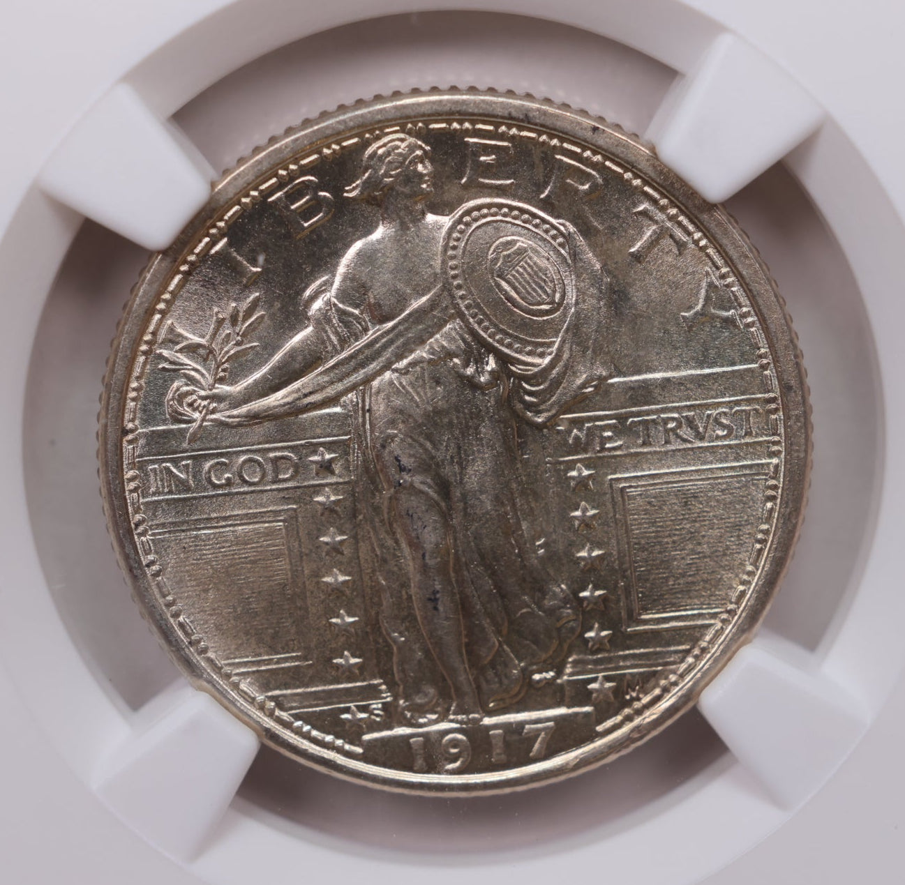 1917-S Standing Liberty Quarter, Type-1, NGC MS-64 Full Head, Store #QR1154.
