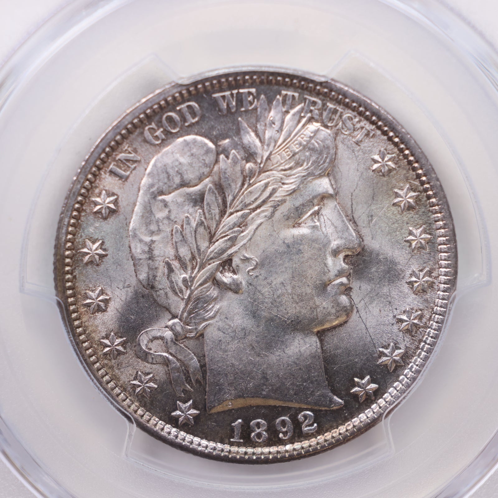 1892 Barber Silver Half Dollar, Nice Eye Appeal, PCGS Graded MS-62, Store #HR469
