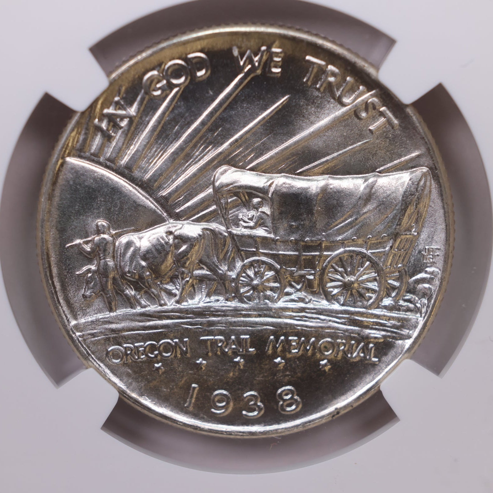 1938-D Oregon Trail Silver Half Dollar Commemorative, NGC MS-67. Store #GEC002
