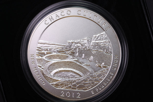 2012-P Chaco Culture (New Mexico), 5 OZT Silver National Park Quarter. Store #13563