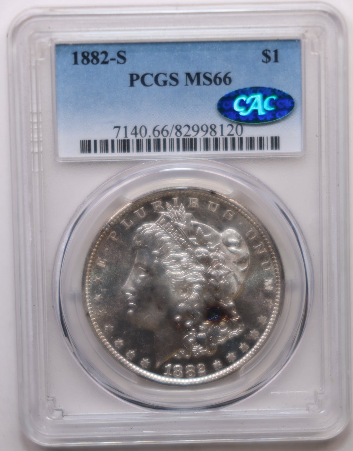 1882-S Morgan Silver Dollar, PCGS MS-66 Green CAC Sticker, Store SALE #GDR0345.