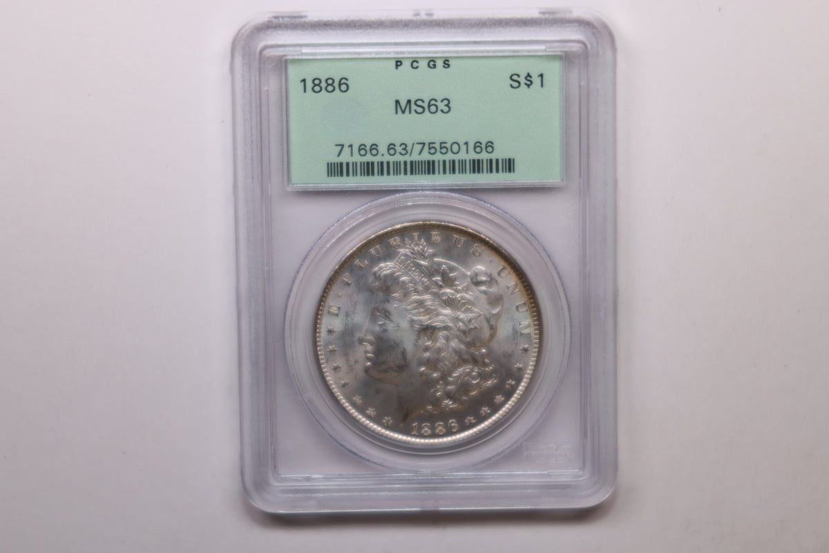 1886 Morgan Silver Dollar, PCGS Certified and Graded MS-63, Store SALE #GDR0349.