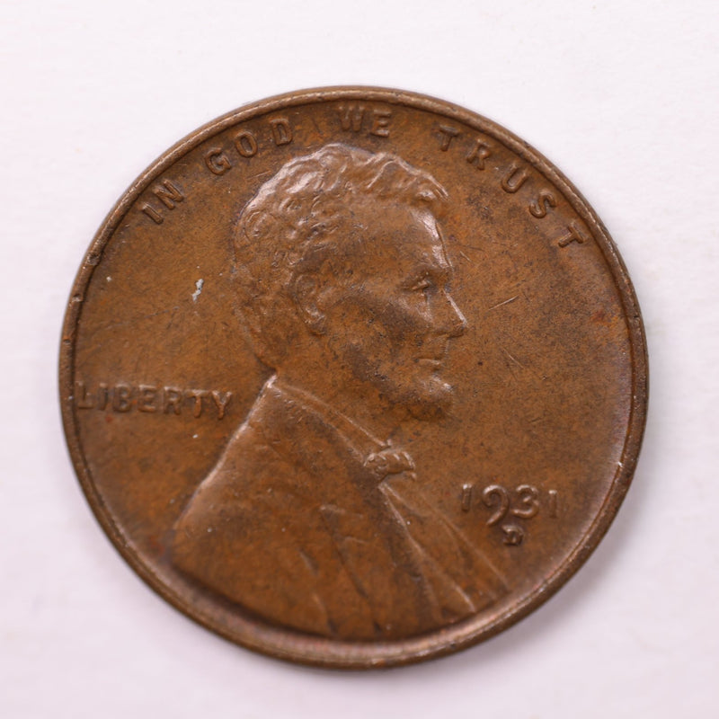 1931-D Lincoln Wheat Cents., Extra Fine., Store