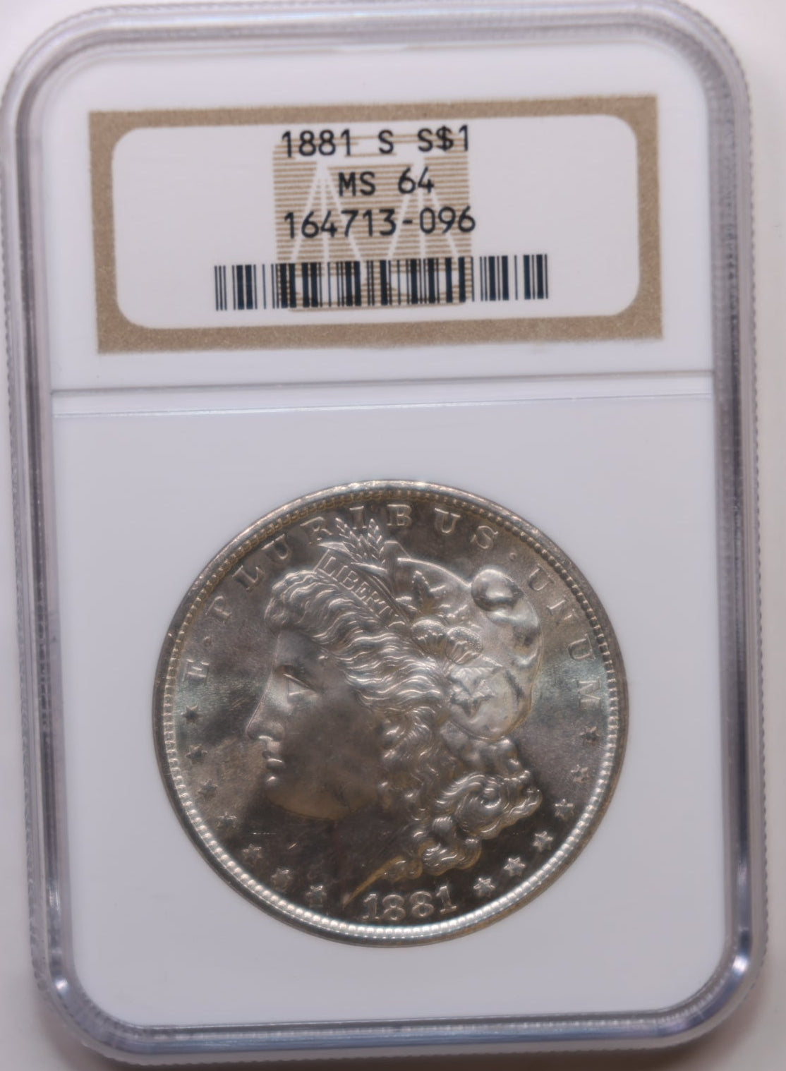 1881-S Morgan Silver Dollar, NGC Certified and Graded MS-64, Store SALE #GDR0352.