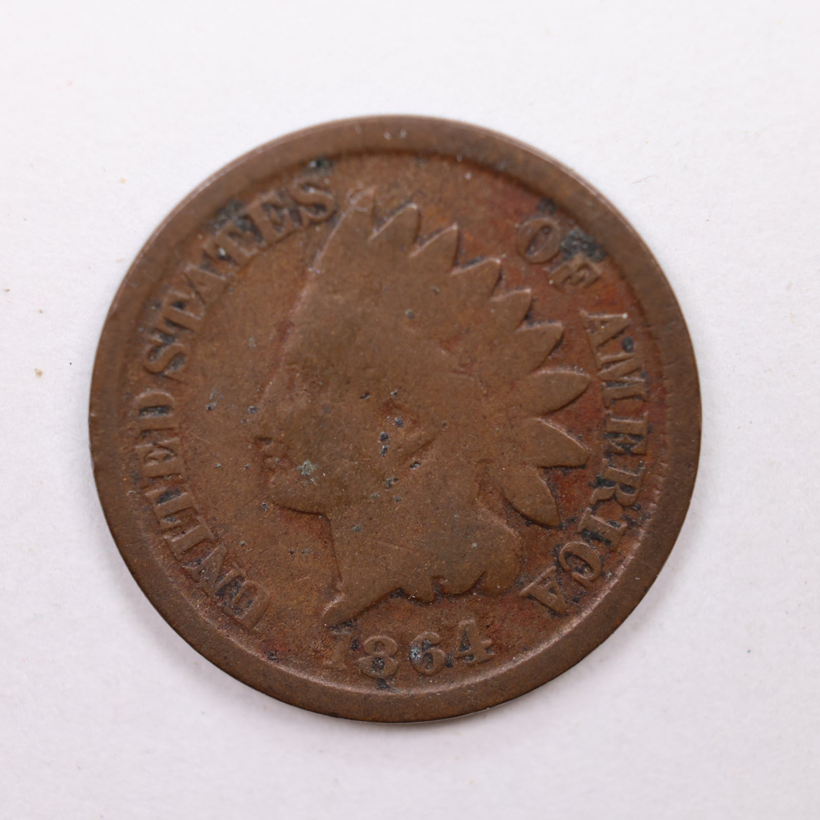 1864 Indian Head Cent, Bronze, Good Circulated, Affordable Coin, Store #CT1192.