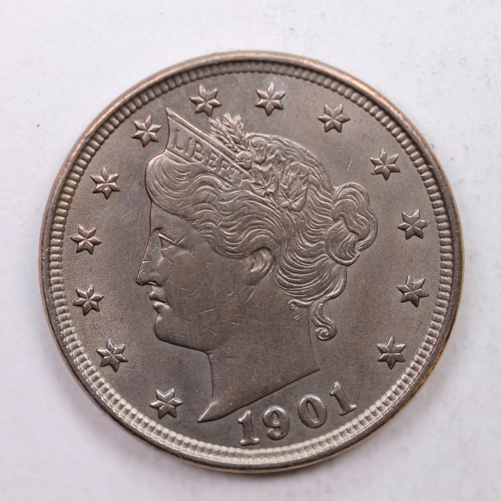 1901 Liberty Nickel, Uncirculated Collectible Coin. Mint State, Store #NL667