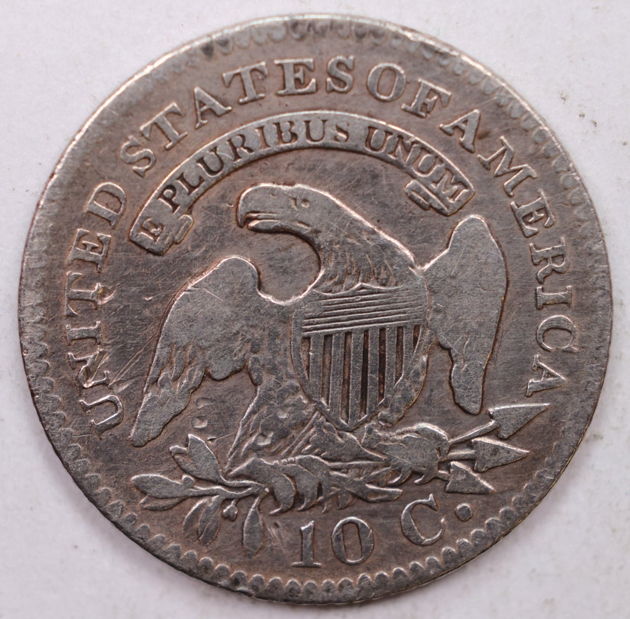 1820 Cap Bust Silver Dime, Early American Coinage. Very Fine Details, Store #DE0839.