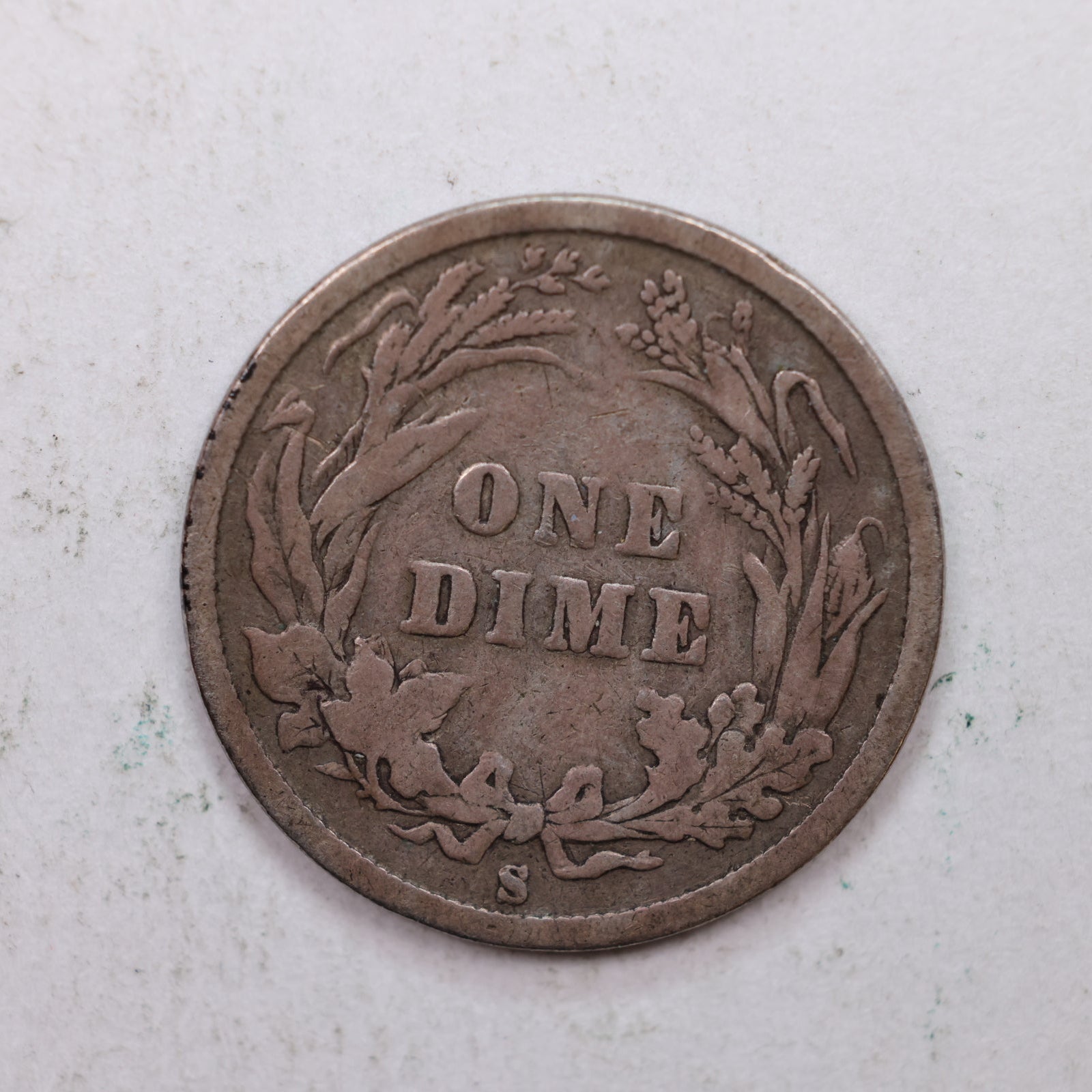 1895-S Barber Silver Dime., Good Circulated Coin, Store Sale #DE0846.