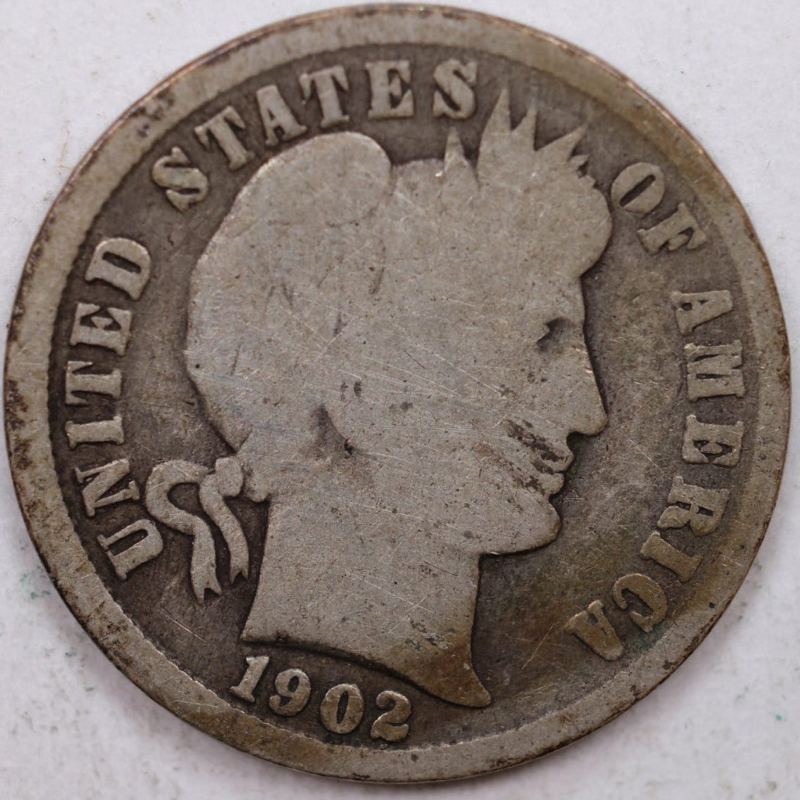 1902 Barber Dime, Good Circulated Coin, Store #DE0847