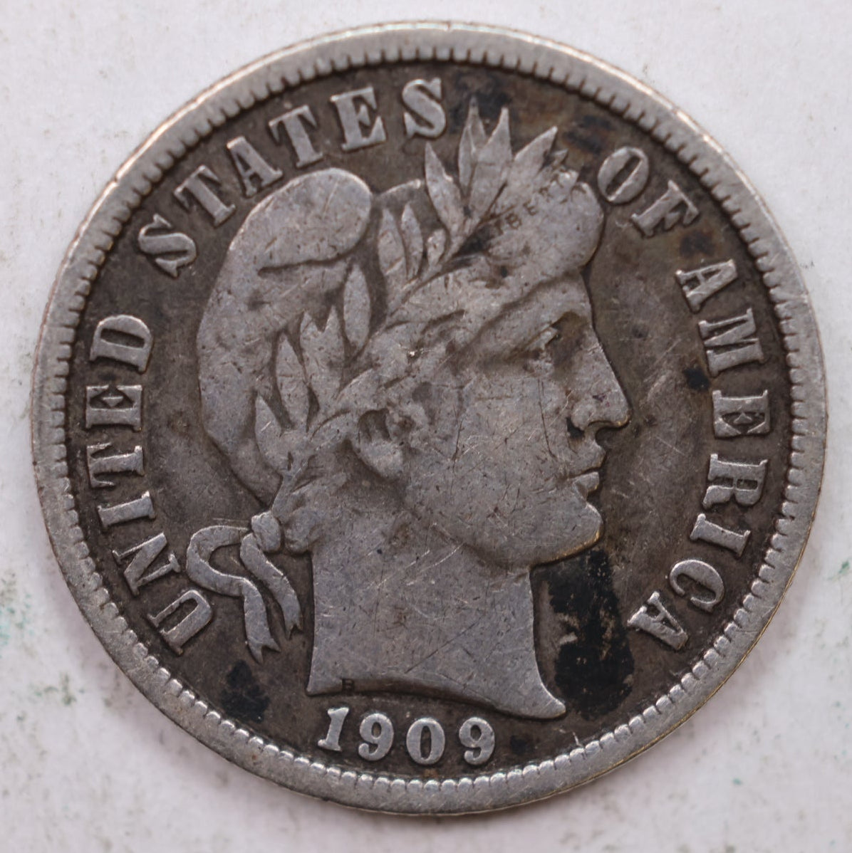 1909-D Barber Silver Dime., Very Fine Circulated Coin, Store Sale #DE0857.