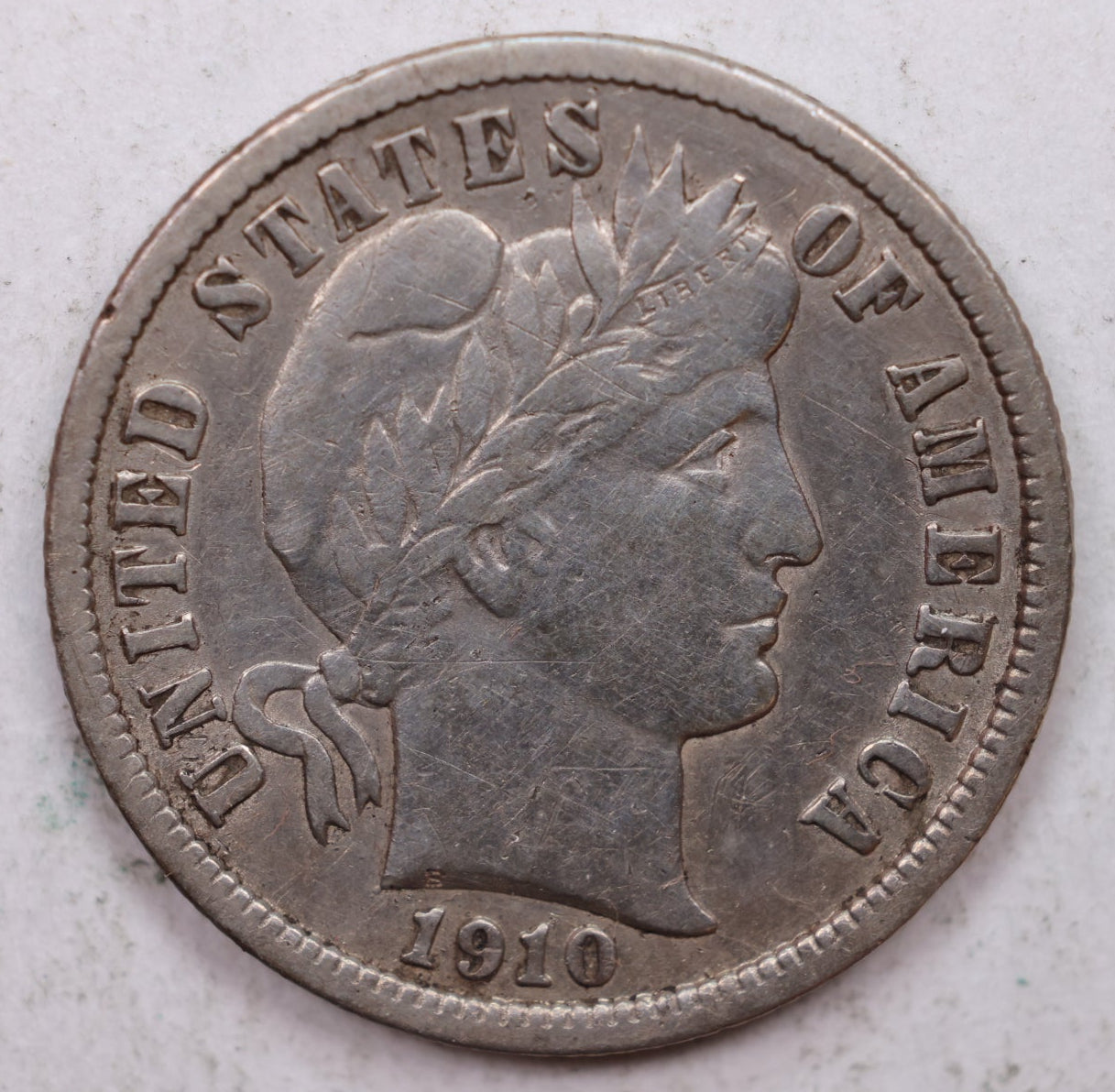 1910 Barber Silver Dime., Extra Fine Circulated Coin, Store Sale #DE0858.