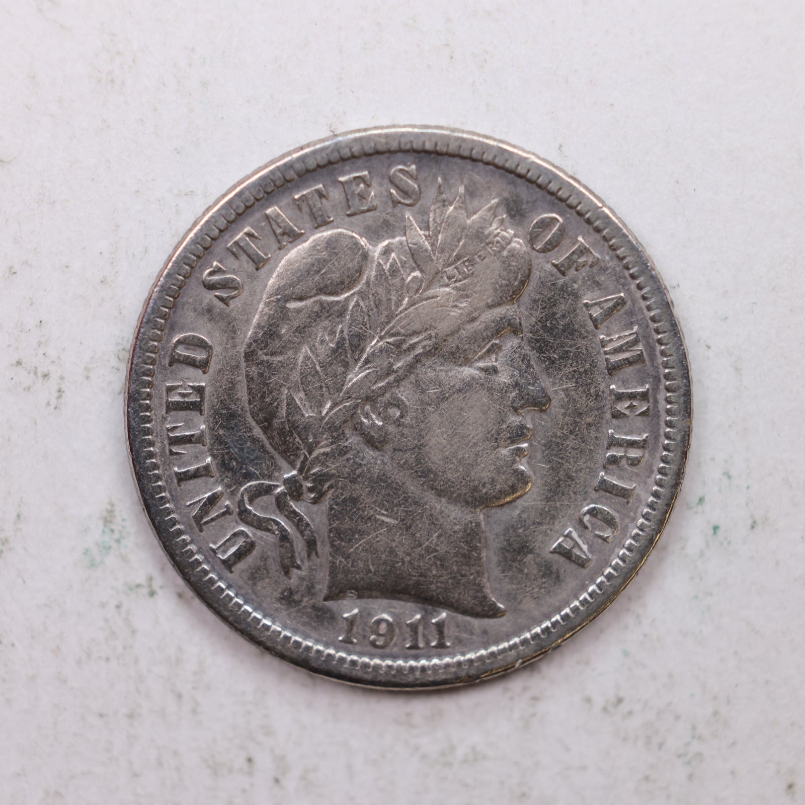 1911-D Barber Silver Dime., Extra Fine Plus Circulated Coin, Store Sale #DE0862.