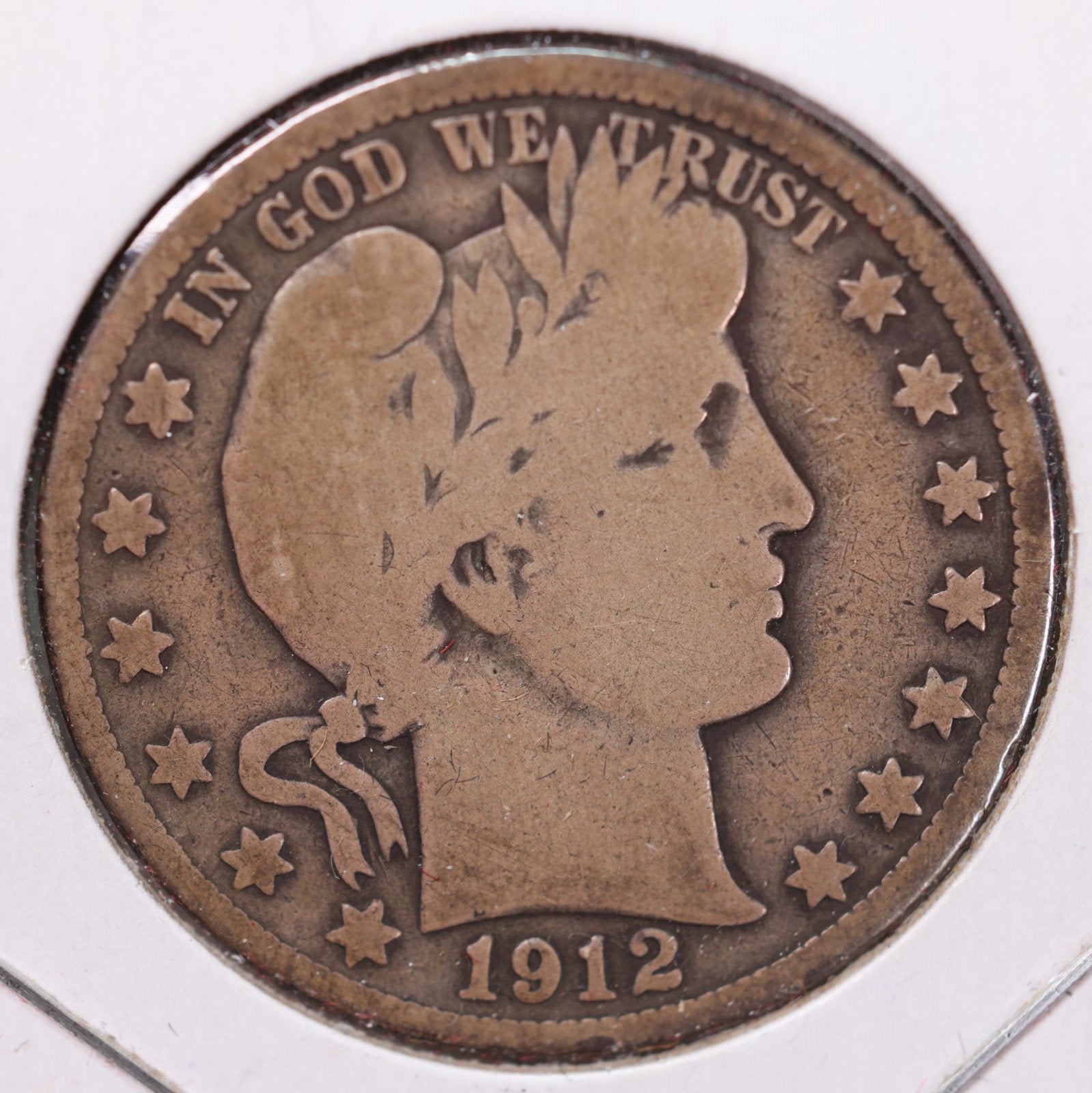 1912-D Barber Half Dollar, Very Good Circulated Coin, Store #HR0992