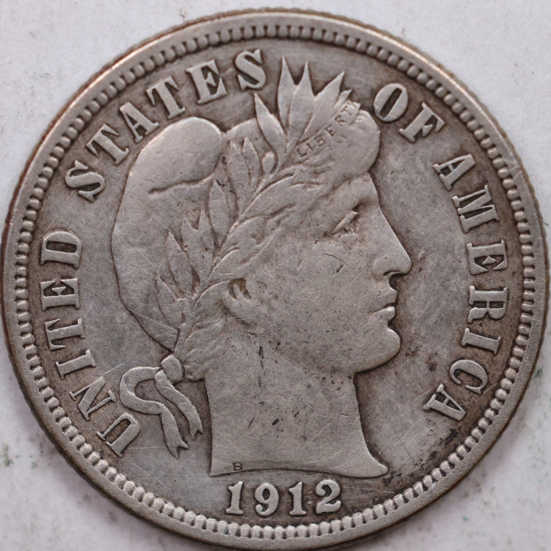 1912 Barber Dime, Extra Fine Circulated Coin, Store #DE0866