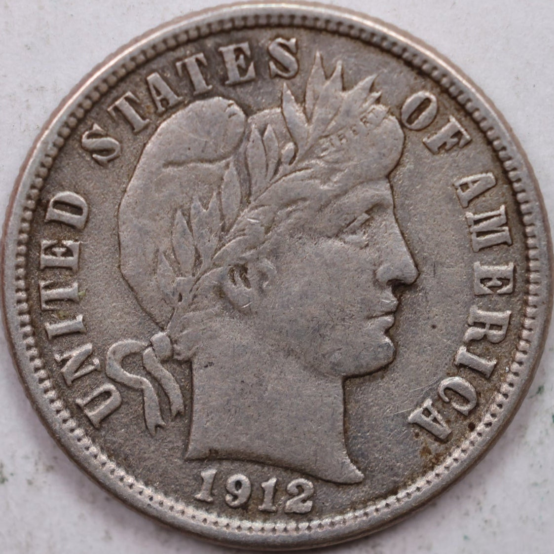 1912-D Barber Dime, Very Fine+ Circulated Coin, Store #DE0868
