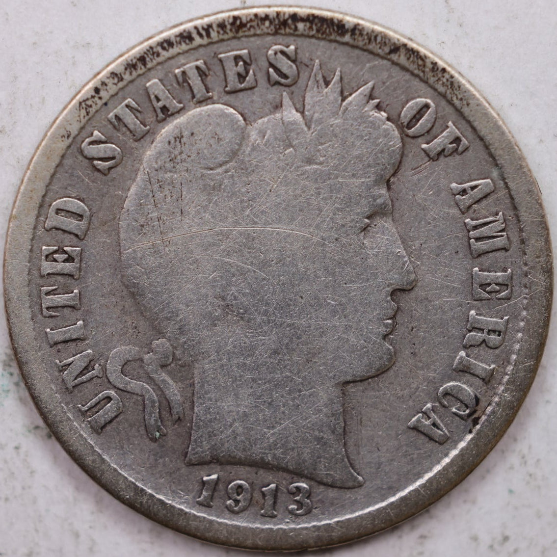 1913-S Barber Dime, Good Circulated Coin, Store #DE0873